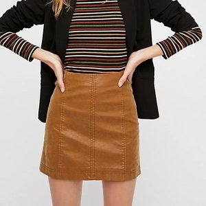 Free People Modern Femme Vegan Leather Mini Skirt Size 12